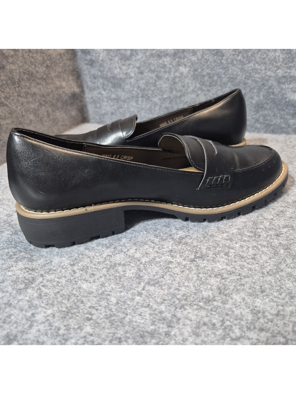 DV Dolce Vita Chrisp Shoes Women's Sz 8.5 Slip On Lug Sole Black Loafers - Picture 4 of 10